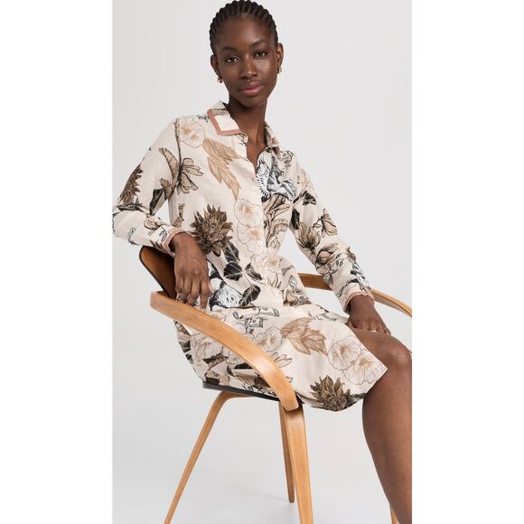 NWT Las Sureñas Clara Portrait Linen Shirt Dress Linen Cotton Animal Floral Sz S - Picture 13 of 16